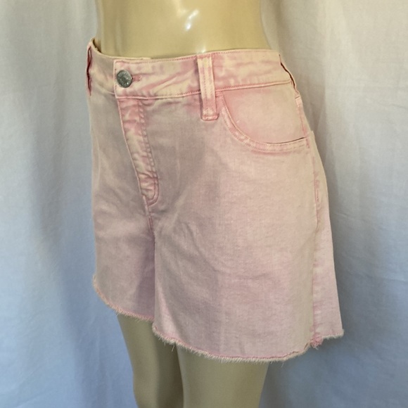 AVA & VIV Jeans MIDI Shorts Women’s Plus Size 18W Pink Tie Dye Frayed Hems NWOT - Picture 5 of 6